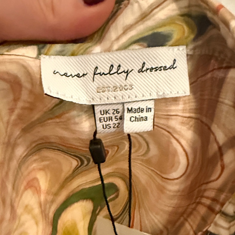 Never Fully Dressed Multicolor Marble Button Down… - image 2